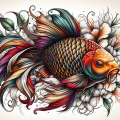 Pez Carpa colorido