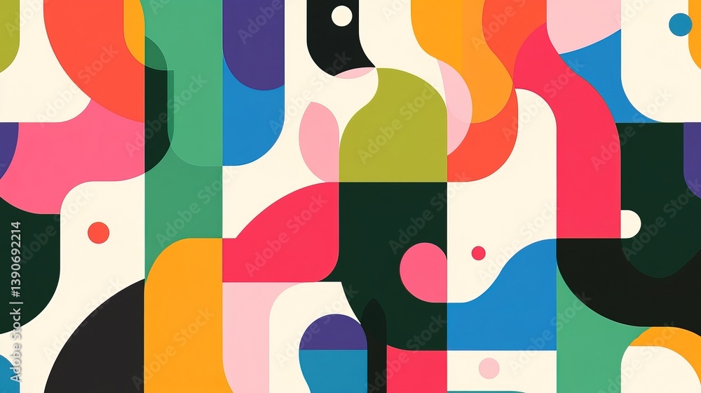 Poster vibrant abstract background with dynamic shapes