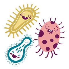 Virus, Bacteria & Microorganisms color vector 