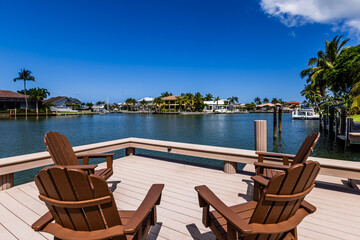 Deck Chairs on a Boat Dock Marco Island Florida