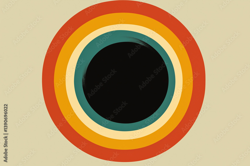 Aufkleber radiant concentric design: an eye-catching image, showcasing a vibrant array of concentric circles i