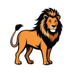 Majestic Lion: The king of the jungle stands in all his glory, exuding confidence and power. A meticulously crafted illustration showcases a majestic lion in full pose.