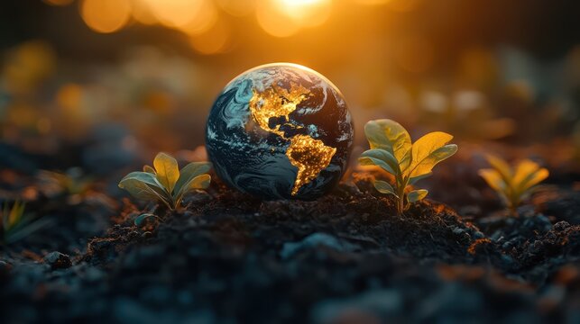 Global issues globe dramatic image