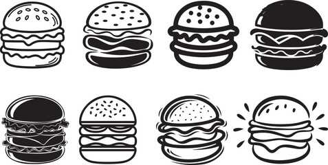 Collection of burger illustrations