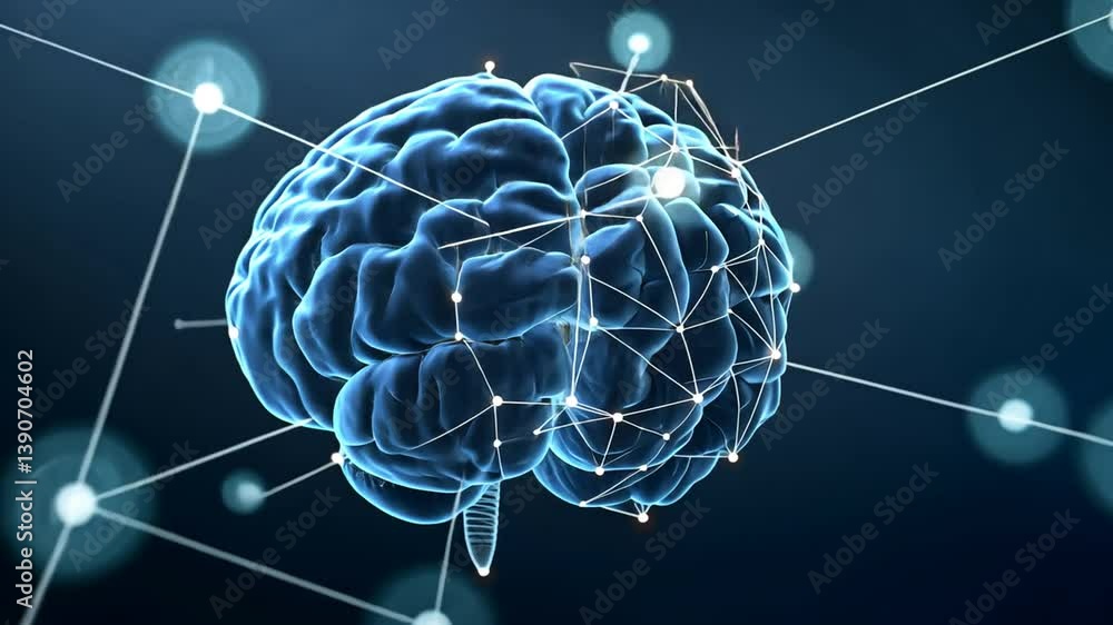 Poster exploring brain activity and neural connections in the frontal region generative ai