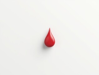 Fototapeta premium A minimalist composition featuring a simple blood drop icon on a clean white background