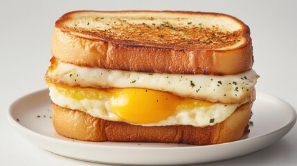 Toasted sandwich with eggs and cheese