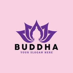 lotus buddha spa logo design vector