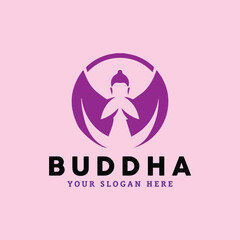lotus buddha spa logo design vector
