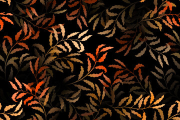 Eucalyptus branches tree leaves rich vector seamless pattern. Summer fashion dress textile print. Natural decorative ornament. Beautiful plant design. Leaves on branches swatch.