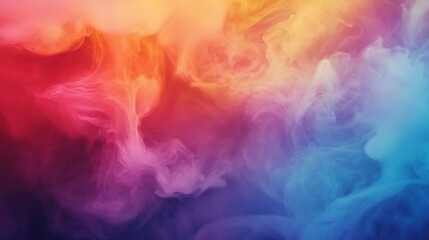 Fototapeta premium stunningly vivid rainbow smoke billowing through the dark night sky