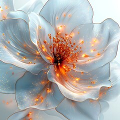 Dreamy translucent petals illuminated by light high resolution photo