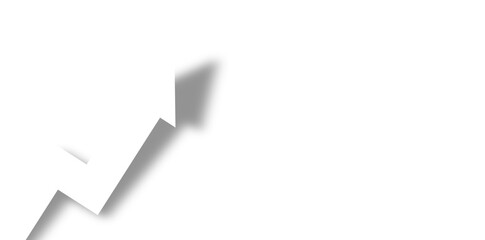 Business development and growth concept with white paper arrow on transparent or white background