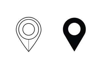 Location Pin Icons Two Style Vector Design For Web And Mobile