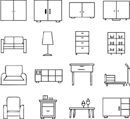 Furnitures Icons Vector Art
