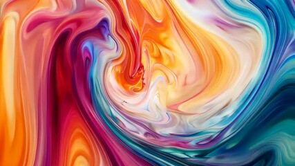 Explore an abstract oil painting, where vibrant swirls of color dance across the canvas, evoking emotions of joy and wonder