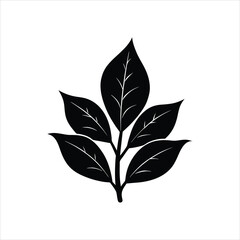 Tobacco Leaf Silhouette Vector Black Isolated Logo Illustration