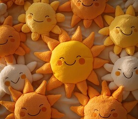Baby Room Decor Featuring Sun-Shaped Stuffed Toys

