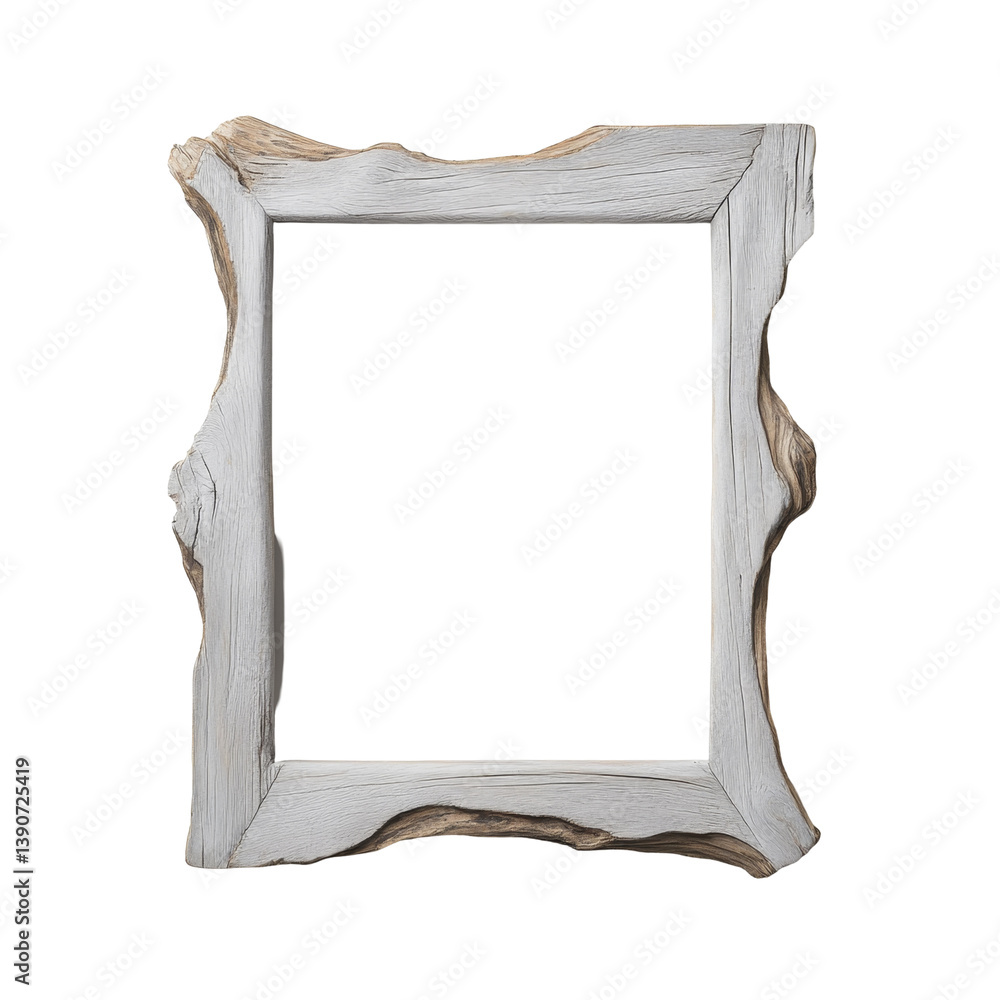 Poster vintage wooden frame with unique rustic texture and natural design