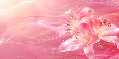 Romantic Pink Lilies Background for Spring and Weddings

