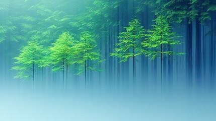 Obraz premium A painting of a grove of trees amidst a forest with a azure sky as the background