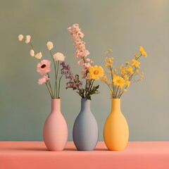 Simple Ceramic Vase Set for Living Room
