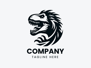 Tyrannosaurus Rex Roaring Prehistoric Foliage Dinosaur Era Vector Logo Design