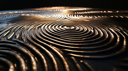 Concentric rings expanding like ripples on black soup