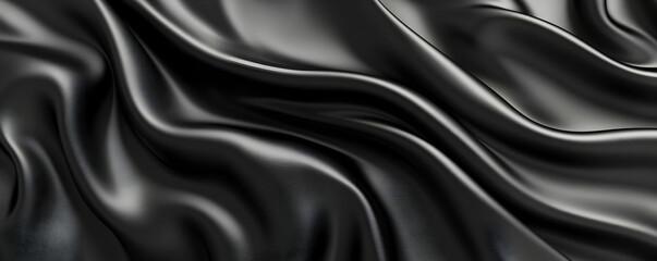 Fototapeta premium Black Silk Drape 3D Render