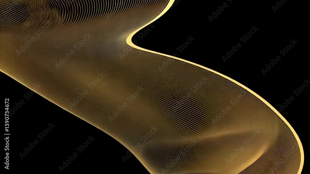 Poster modern gold abstract cover design with elegant flowing lines generative ai