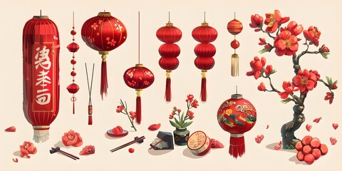 New Year Festival China Theme Artwork
