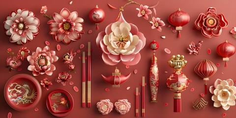 Vibrant Chinese New Year Background Design
