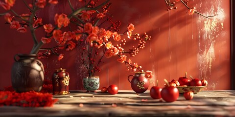 Traditional China New Year Celebration Artwork
