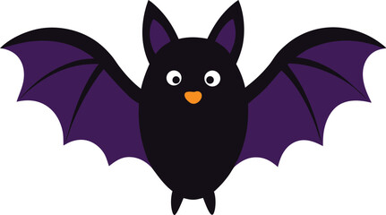  halloween bat doodle on white background.