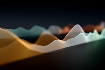 An abstract digital composition featuring layered financial chart elements such as glowing candlestick patterns, smooth curved line graphs, and faint grid overlays