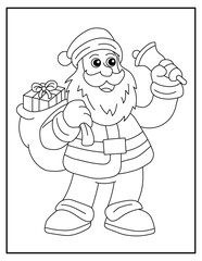 Simple Santa Claus Christmas coloring page for kids