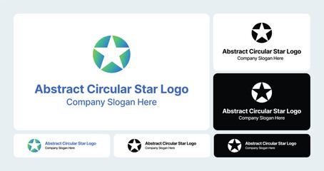 Abstract Circular Star Logo | Geometric Star Circle Design