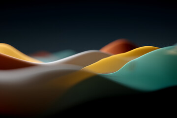 An abstract digital composition featuring layered financial chart elements such as glowing candlestick patterns, smooth curved line graphs, and faint grid overlays