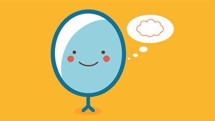 Gratitude Reflection A mirror reflecting a smiling face with a thought bubble expressing gratitude symbolizing selfreflection and selfacceptance through thankfulness.