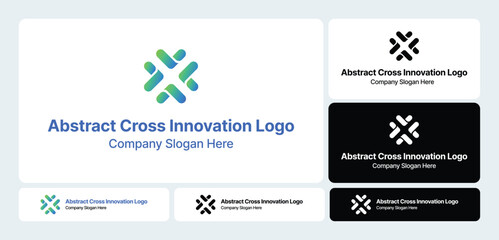 Abstract Cross Innovation Logo | Creative Intersection Design