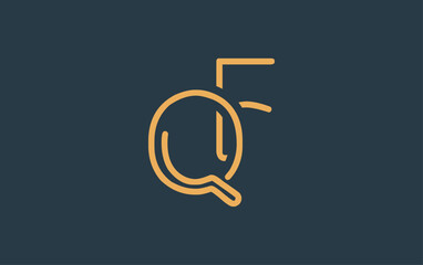 QF Minimalistic Line Art Logo Design with Abstract Lettering. Abstract minimalistic logo design featuring a sleek line art style.