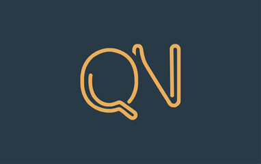 QN Minimalistic Line Art Logo Design with Abstract Lettering. Abstract minimalistic logo design featuring a sleek line art style.