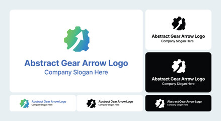 Abstract Gear Arrow Logo | Dynamic Mechanical Branding