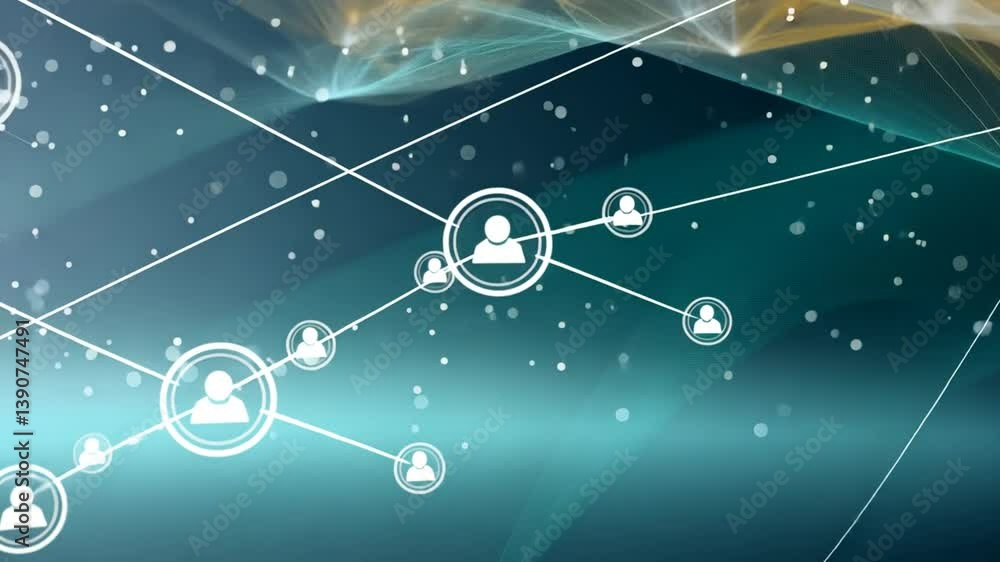 Poster future technology concept showcasing interconnected networks generative ai