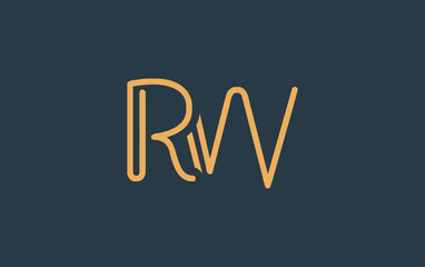 RW Minimalistic Line Art Logo Design with Abstract Lettering. Abstract minimalistic logo design featuring a sleek line art style.