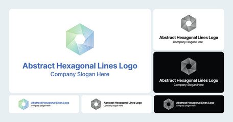 Abstract Hexagonal Lines Logo