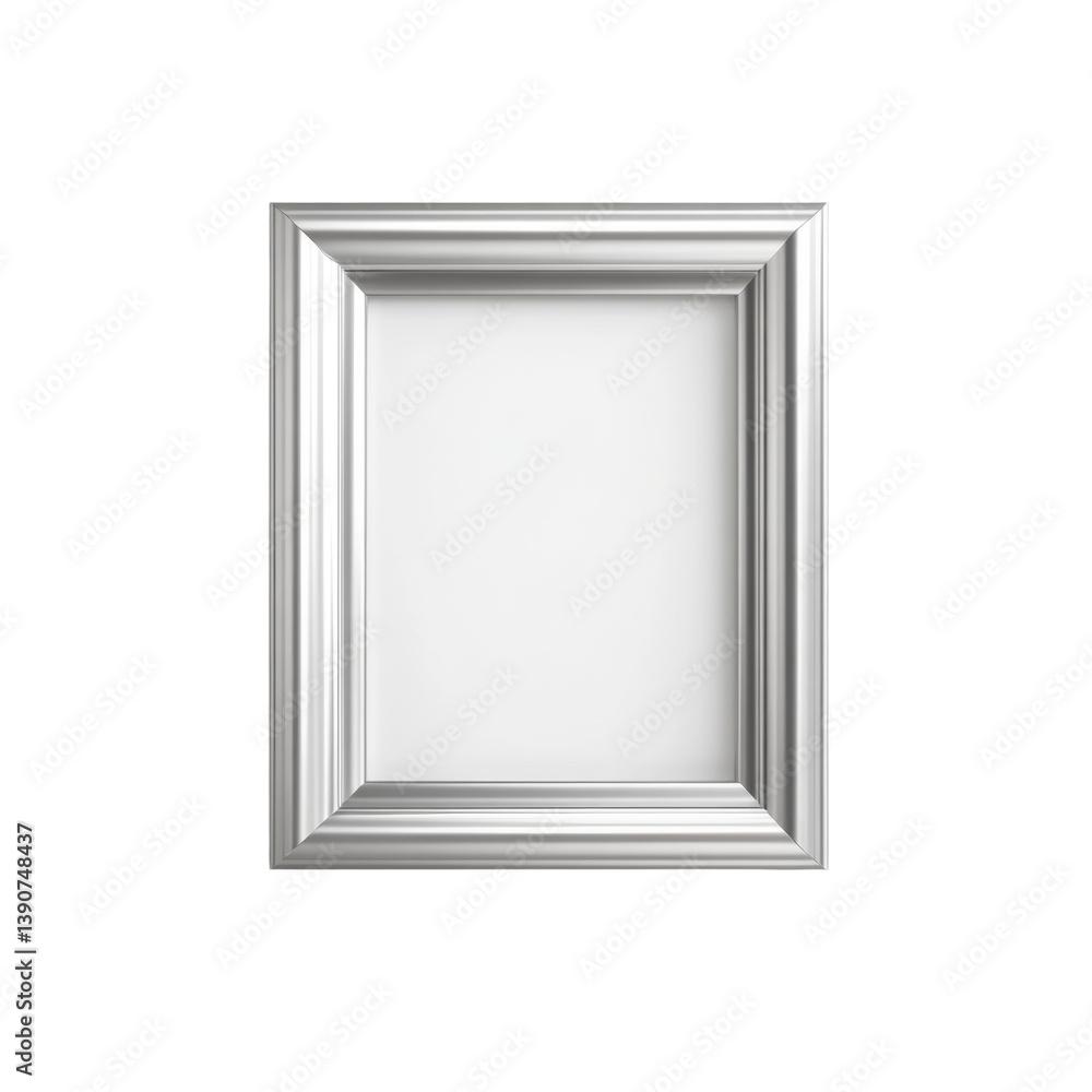 Poster elegant silver frame with beveled edges for art print or picture display
