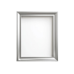 Silver rectangular frame with intricate design and modern finish for art or photo display