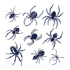 Spider silhouette bundle vector design