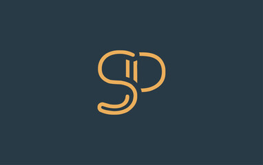 SP Minimalistic Line Art Logo Design with Abstract Lettering. Abstract minimalistic logo design featuring a sleek line art style.